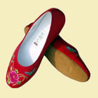 Silk Embroidery Shoes - Hand Embroidery Pattern (Red)