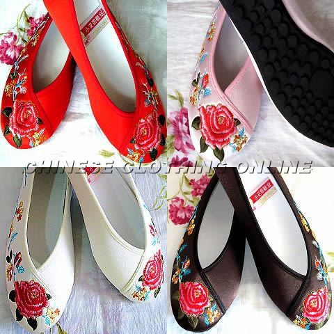 Mudan Peony Embroidery Shoes (Multicolor)