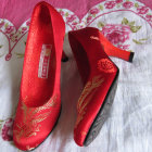 High Heel Phoenix Embroidery Shoes (Red)
