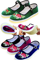 Handmade Embroidery Cloth Shoes w/ Strap