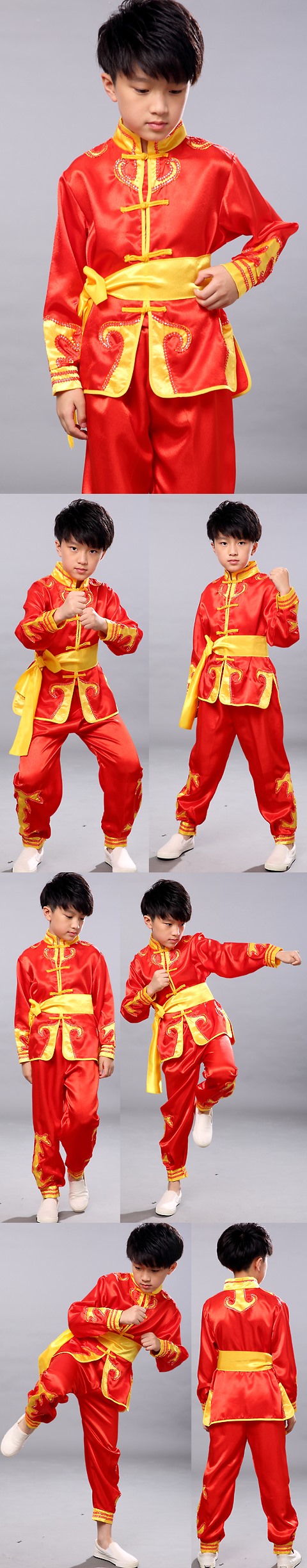 Kid's Applique Kung Fu Uniform with Sash (RM)