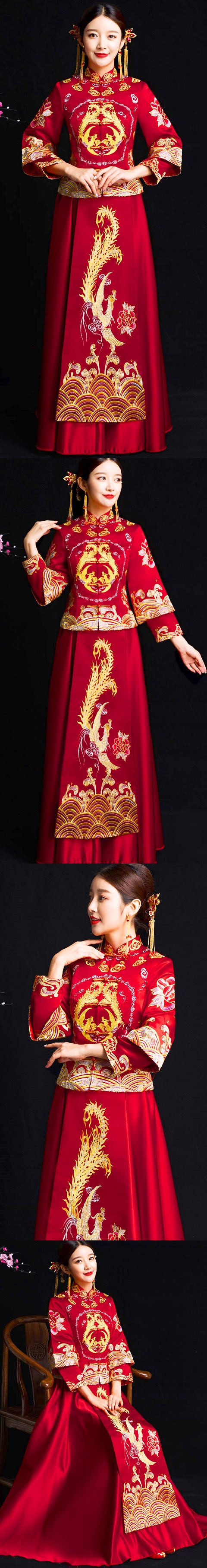 Red Evening-dress / Bridal Skirt Suit