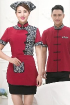 Mandarin Style Restaurant Uniform-Top (Crimson)