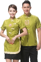 Mandarin Style Restaurant Uniform-Top (Green)