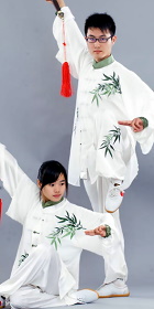 三件頭竹子刺繡太極表演套裝〈定做〉