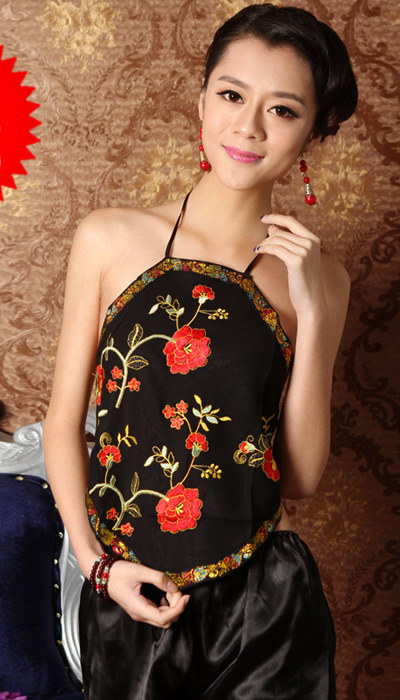 Floral Embroidery Halter Top (RM)