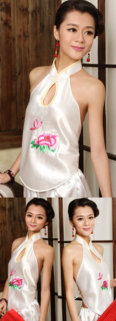 Mudang Peony Embroidery Halter Top (RM)