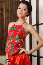 Ethnic Floral Printing Halter Top (RM)