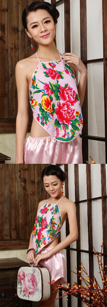 Ethnic Floral Printing Halter Top (RM)