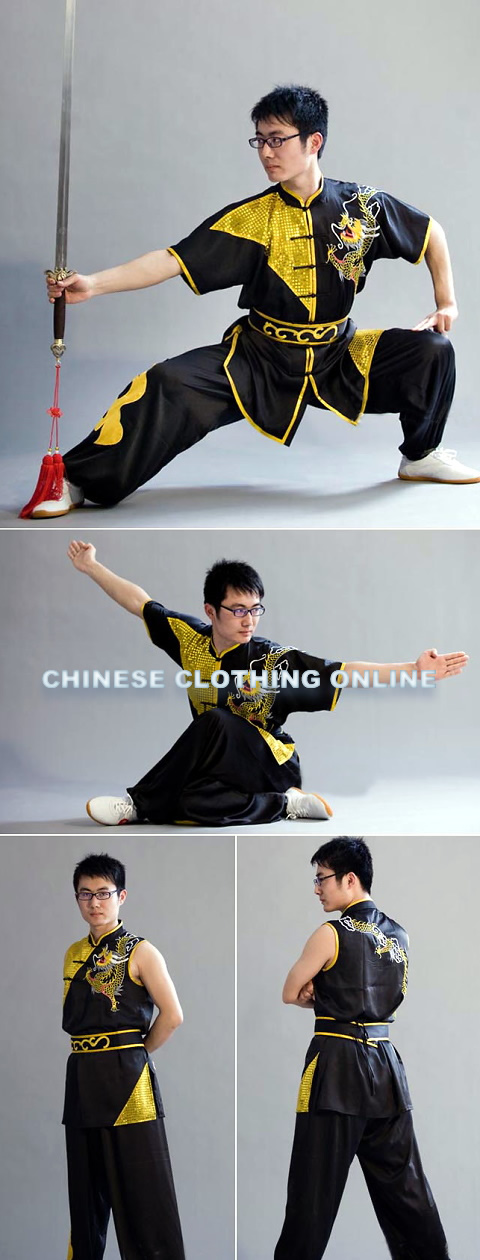 Dragon Embroidery and Paillette 2-piece Kung Fu / Taichi Suit (CM)