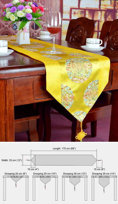 Chinese Ethnic Dragon Embroidery Table Runner (RM)