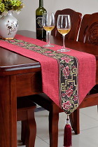 Chinese Ethnic Embroidery Linen Cotton Table Runner (RM)