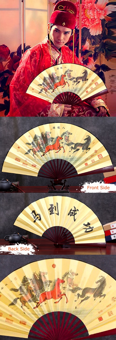 Tradition Painted Folding Fan