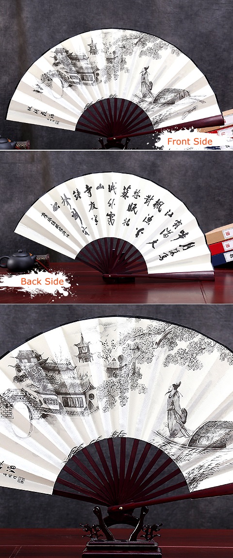 Tradition Painted Folding Fan