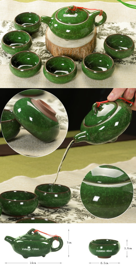 Jade Green Porcelain Tea Set