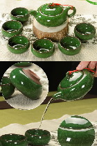 Jade Green Porcelain Tea Set