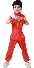 Kid's Dragon Embroidery Kung Fu Uniform with Sash (RM)