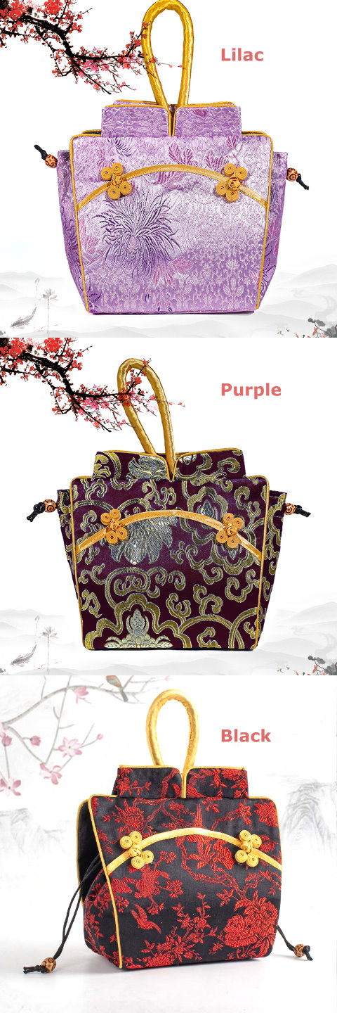 Bargain - Brocade Embroidery Handbag (Multicolor)
