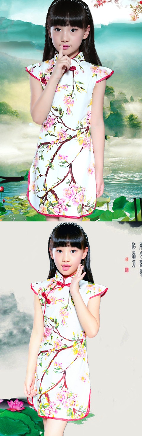 女童印花旗袍 (成衣)