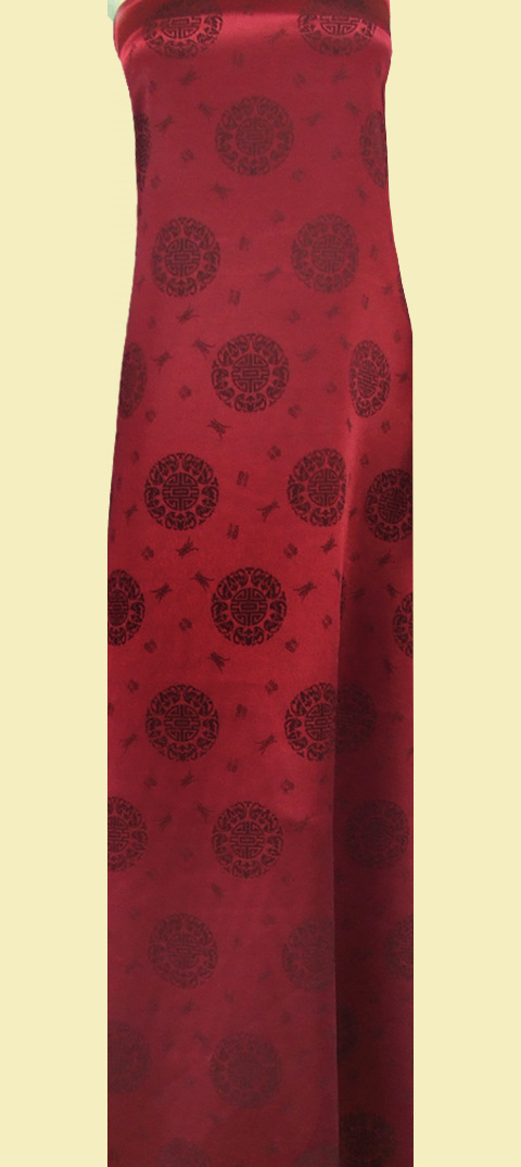 Fabric - Five Bats surrounding Longevity Jacquard