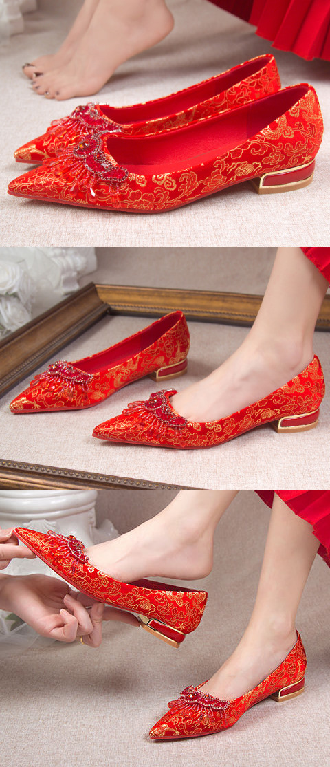Flat Heel Brocade Vamp Shoes [CYFS-090632-1] ♣