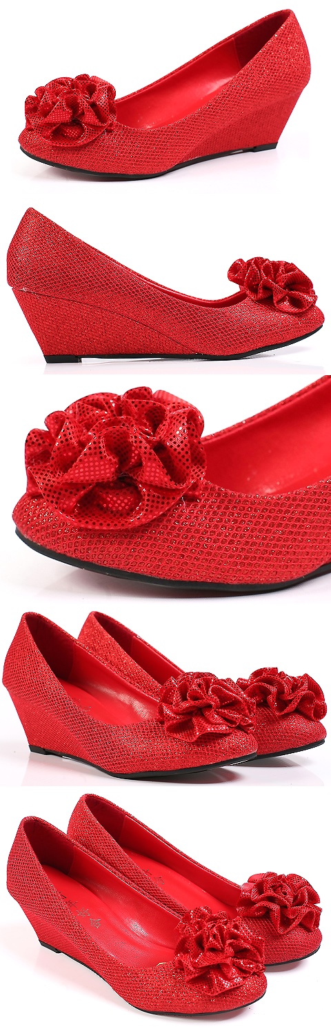 Mid Height Twinkle Wedge Heel Shoes