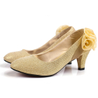 Mid Heel Ribbon Flower Shoes