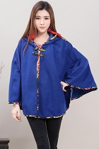 Trendy Ethnic Flannel Cloak w/ Hood (RM)