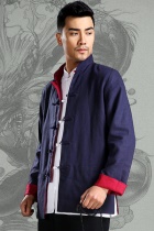 Mandarin Reversible Linen-cotton Jacket (RM)