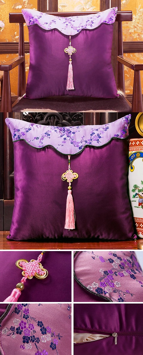 Chinese Ethnic Embroidery Tassel Cushion Cover