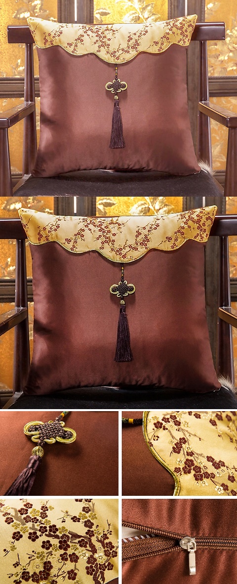 Chinese Ethnic Embroidery Tassel Cushion Cover