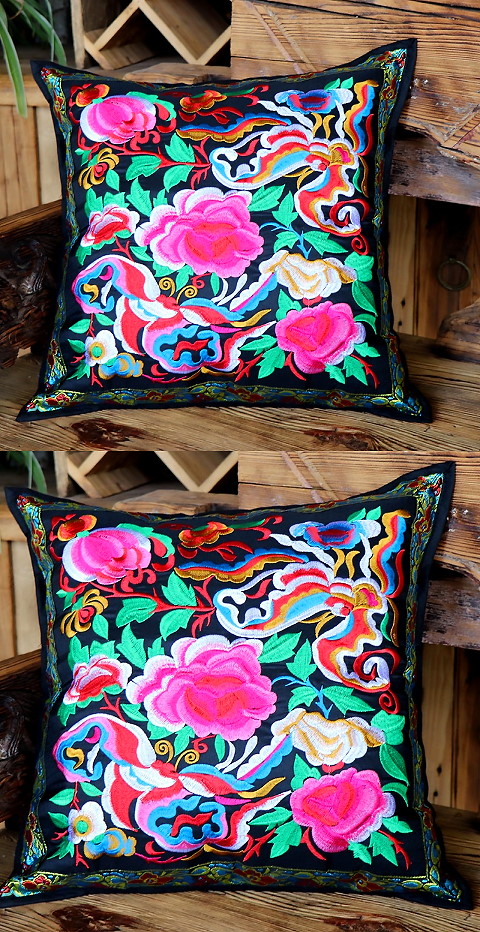 Chinese Ethnic Embroidery Cushion Cover