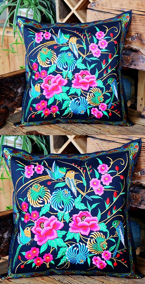 Chinese Ethnic Embroidery Cushion Cover