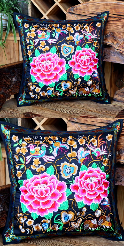 Chinese Ethnic Embroidery Cushion Cover