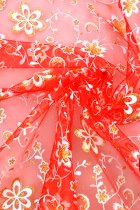 Fabric - See-through Embroidery Gauze (Red)