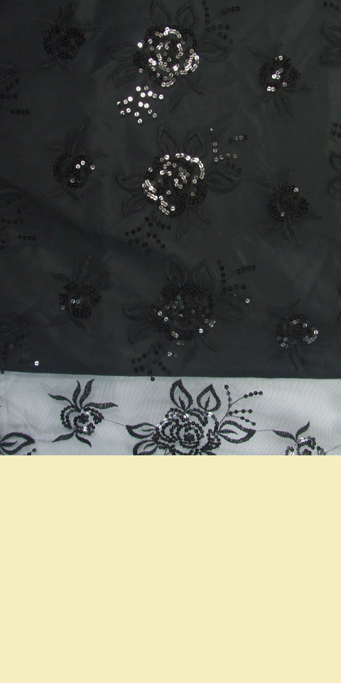Fabric - See-through Embroidery Gauze (Black)