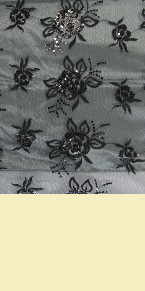 Fabric - See-through Embroidery Gauze (Black)