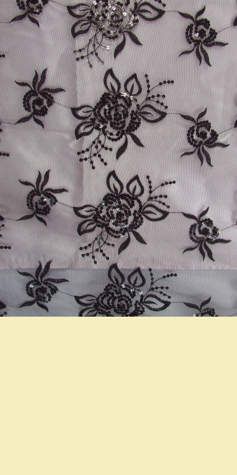 Fabric - See-through Embroidery Gauze (Black)