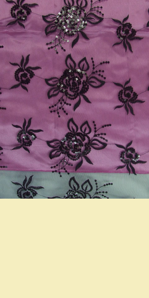 Fabric - See-through Embroidery Gauze (Black)