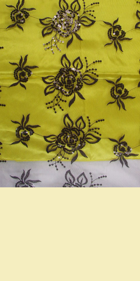 Fabric - See-through Embroidery Gauze (Black)