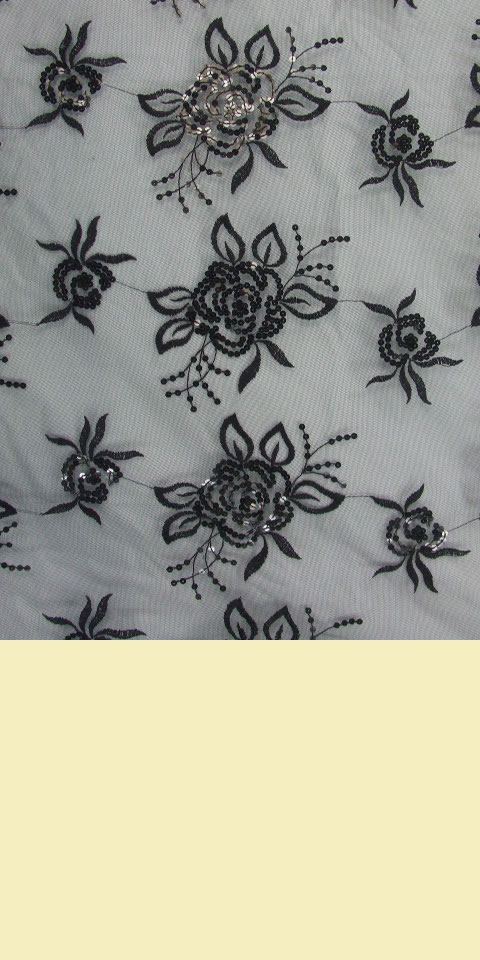 Fabric - See-through Embroidery Gauze (Black)