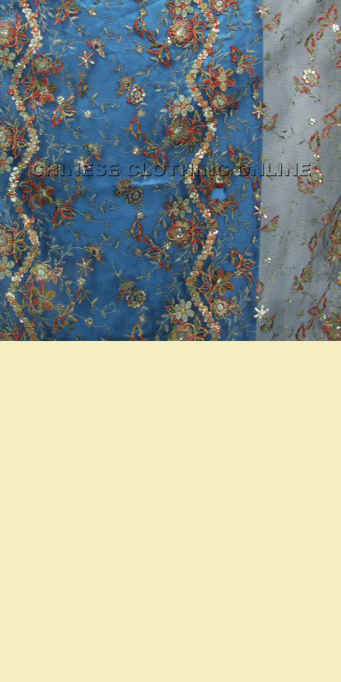 Fabric - See-through Embroidery Gauze w/ Paillettes (Black)