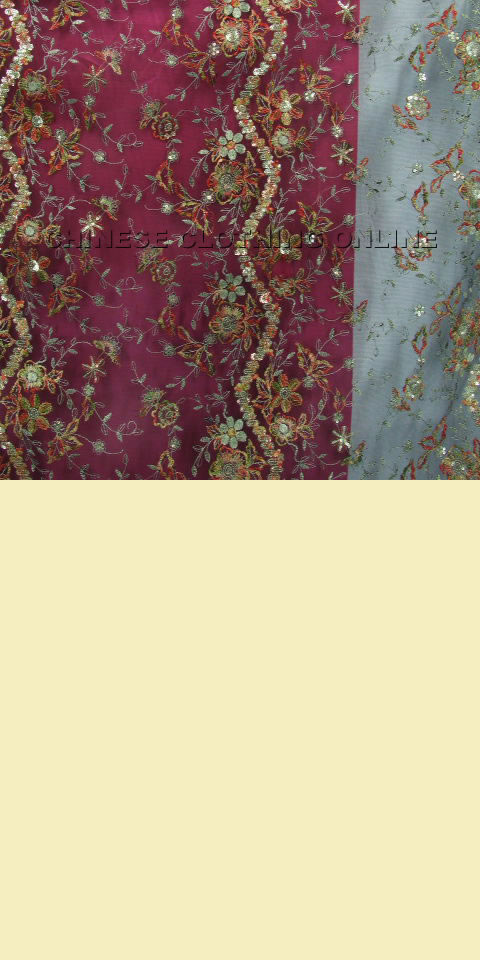 Fabric - See-through Embroidery Gauze w/ Paillettes (Black)
