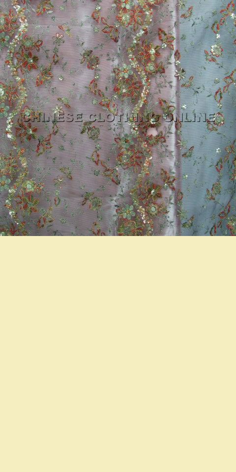 Fabric - See-through Embroidery Gauze w/ Paillettes (Black)