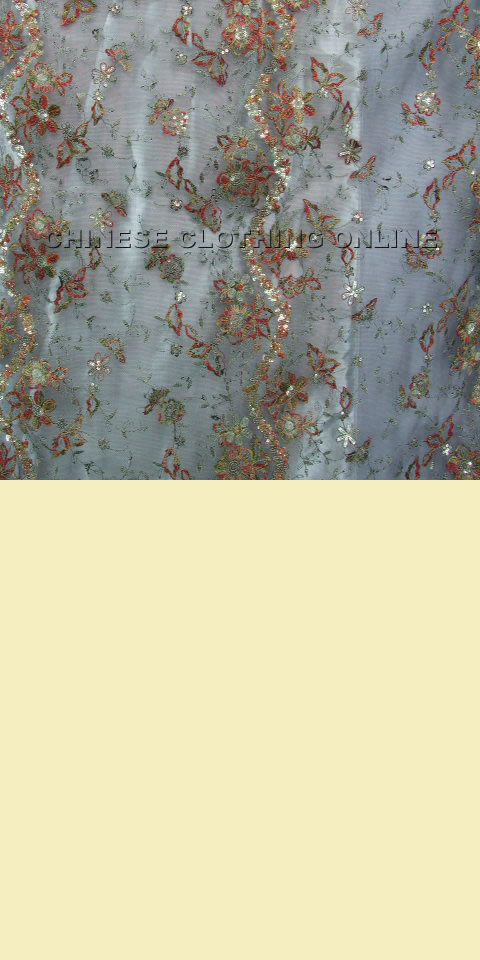 Fabric - See-through Embroidery Gauze w/ Paillettes (Black)