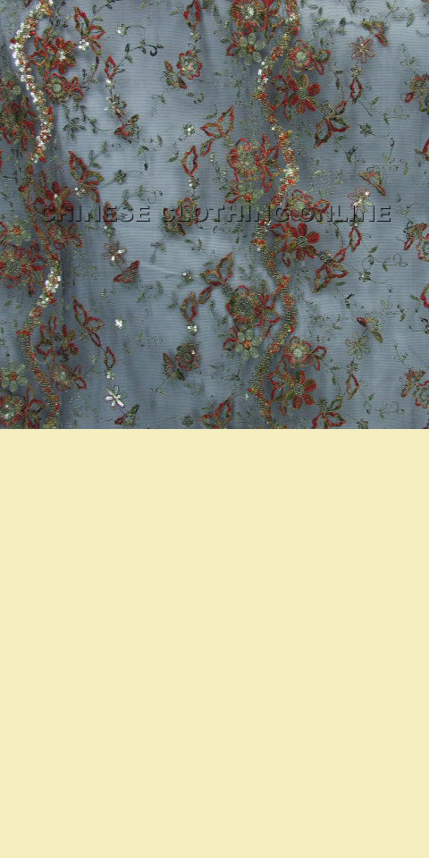 Fabric - See-through Embroidery Gauze w/ Paillettes (Black)