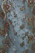 Fabric - See-through Embroidery Gauze w/ Paillettes (Black)