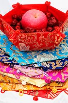 Brocade Foldable Fruit / Storage / Snack Basket