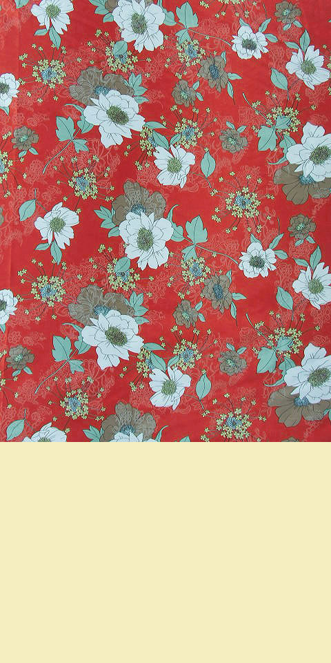 Fabric - Floral Imitation Silk (Multicolor)