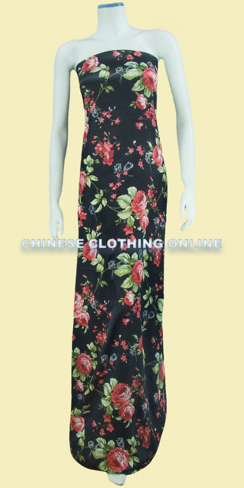 Fabric - Floral Imitation Silk (Multicolor)
